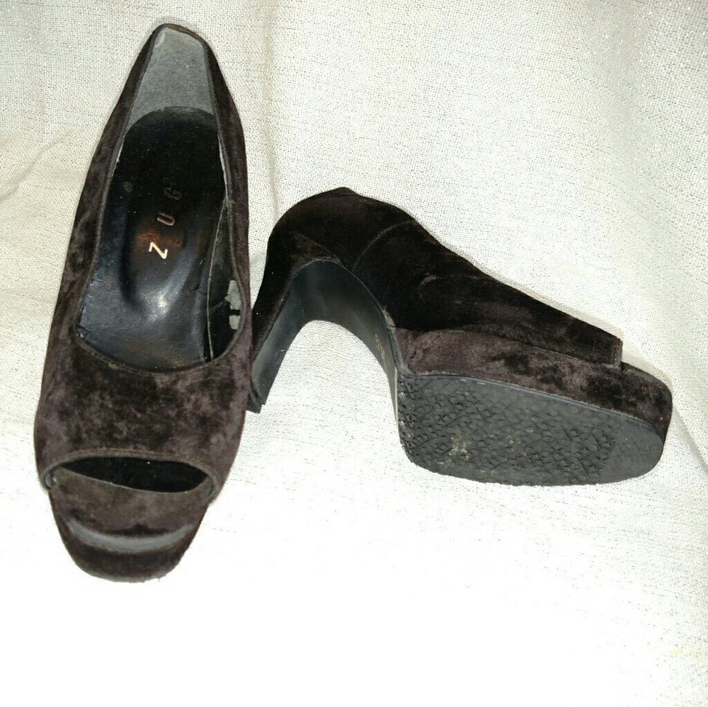 Brown Velvet Heels